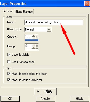 Layer Properties. Man kan evt. skrive navnet p linjen ud for Name