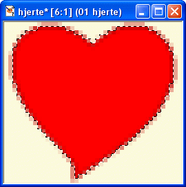 Hjertet efter contract 1 og fyld med farve FF0000