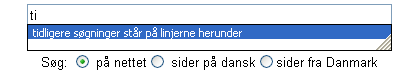 tidligere sgninger kan ses, nr man skriver bogstaver/ord, der har vret skrevet tidligere